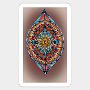 mandala, mandorla in warm tones Sticker